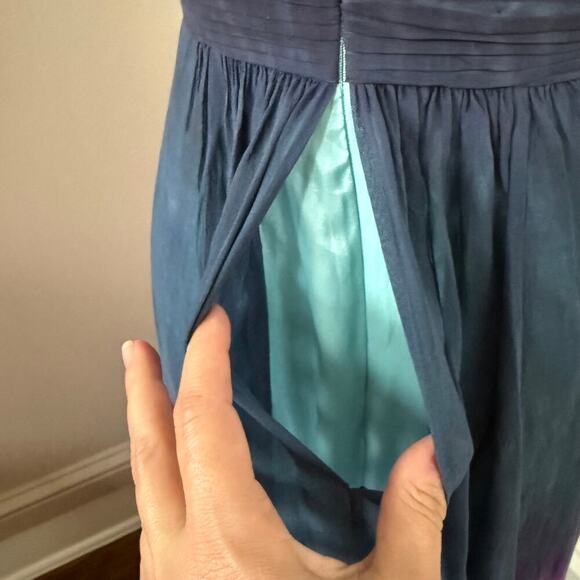 BCBG Maxazaria 2000s Y2K Ombre Tie Dye Silk Chiffon Maxi Halter Dress Size 2 - Picture 6 of 8